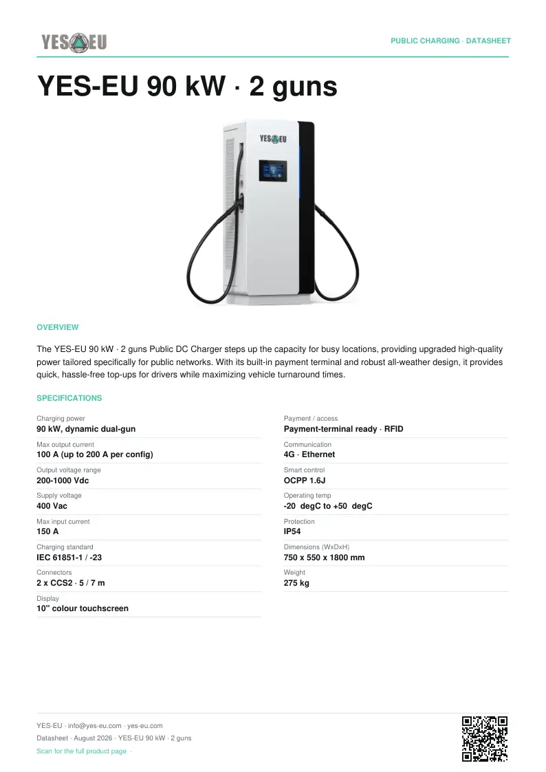 Preview of YES-EU 90 kW · 2 guns datasheet (PDF)