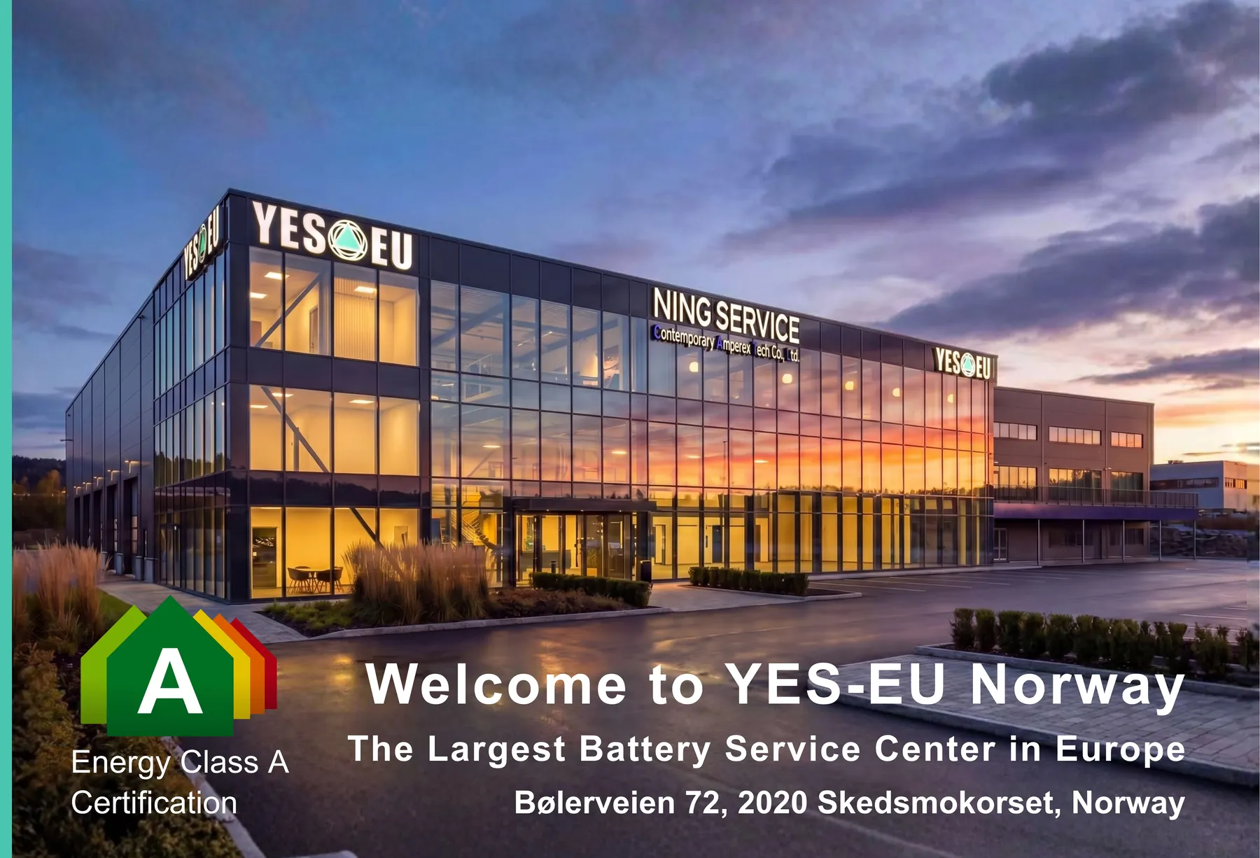 YES-EU NING Service Center in Norway at sunset