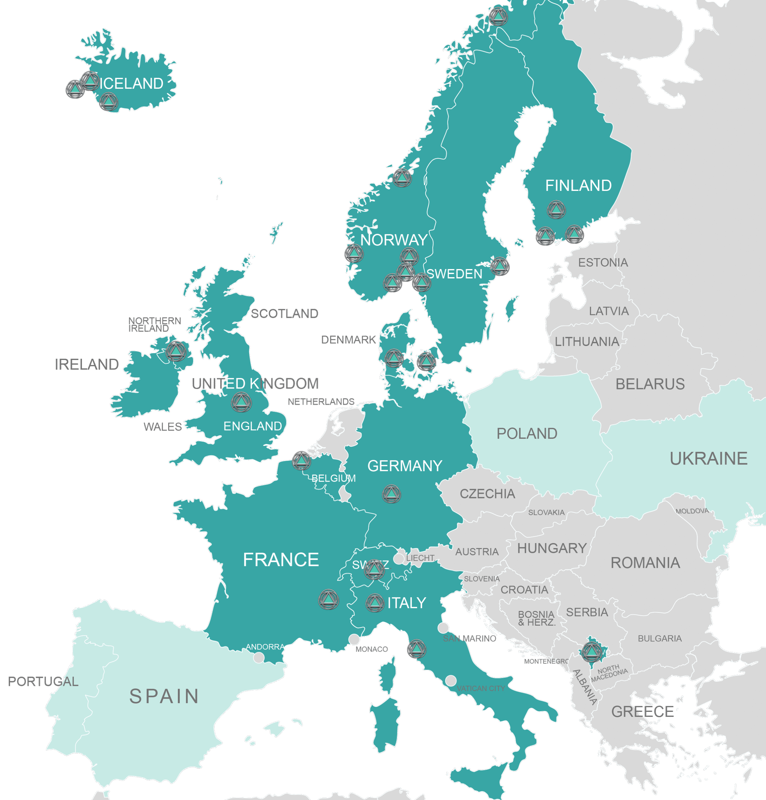 YES-EU Battery Service Map
